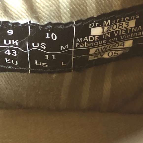 Men's / Unisex Dr. Martens Vintage Brown Leather Shoes / Low Boots 10/11 - Picture 6 of 8